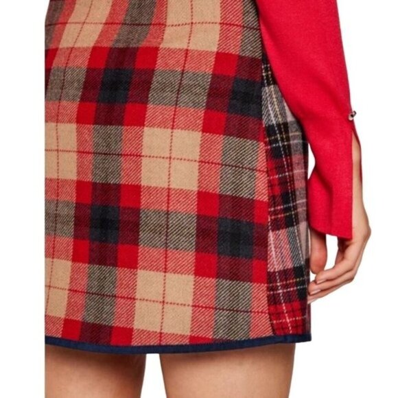 Tommy Hilfiger Womens 16 Wool Cashmere‎ Blend Plaid Wrap Skirt NWT - Picture 3 of 13